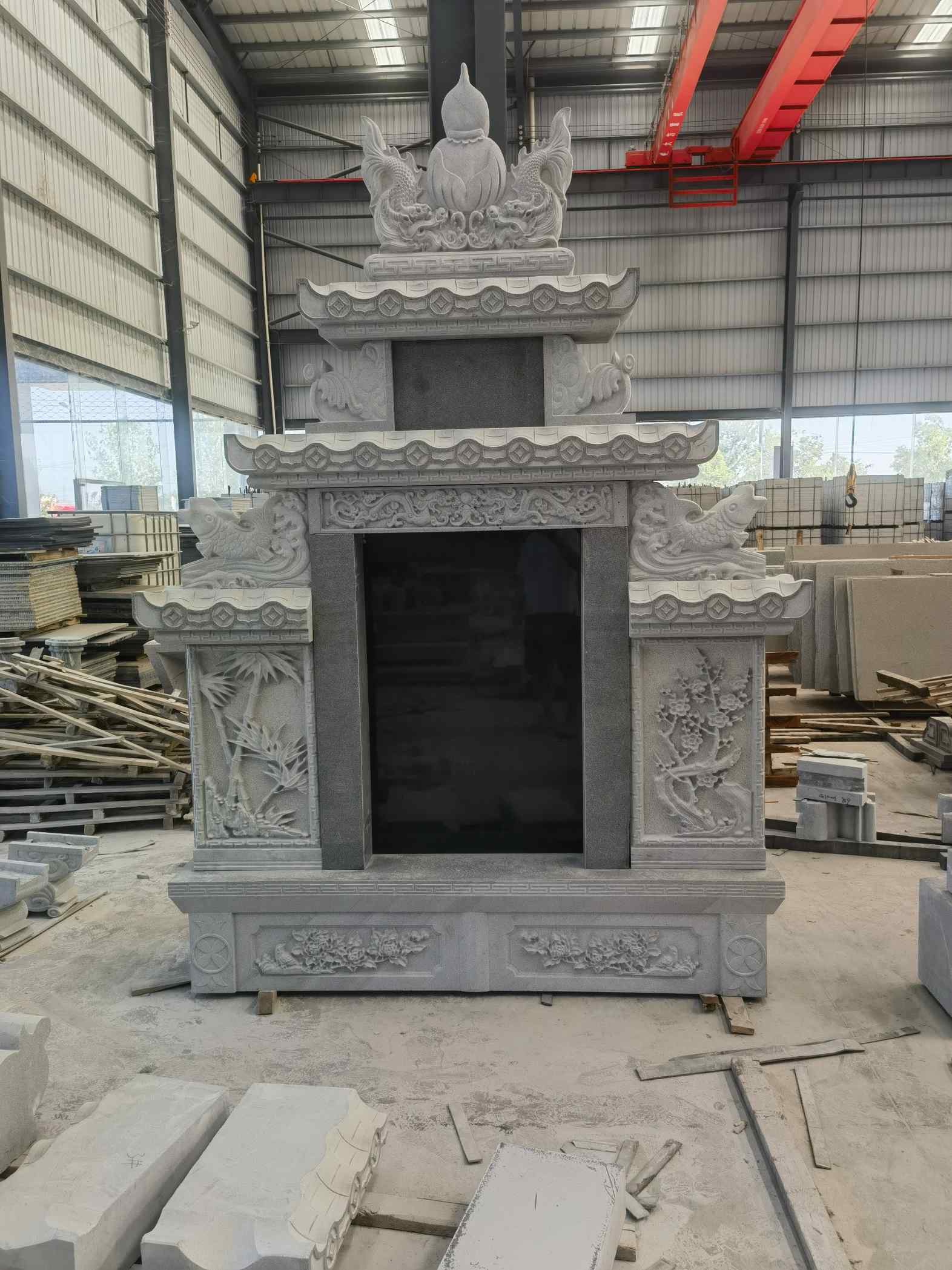 新乡 芝麻灰高档墓碑、土墓，一套也支持定做